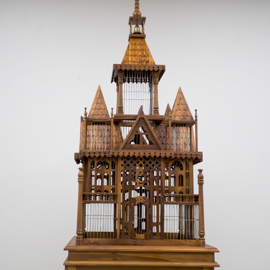 Victorian Wooden Bird Cage
