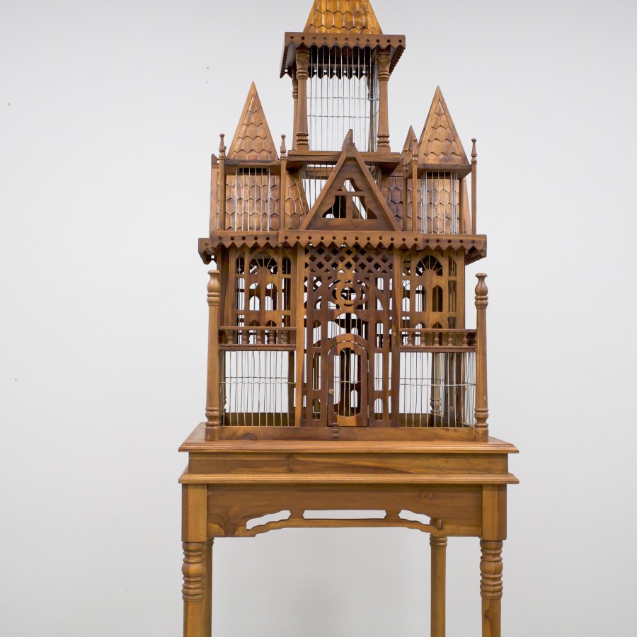 Victorian Wooden Bird Cage