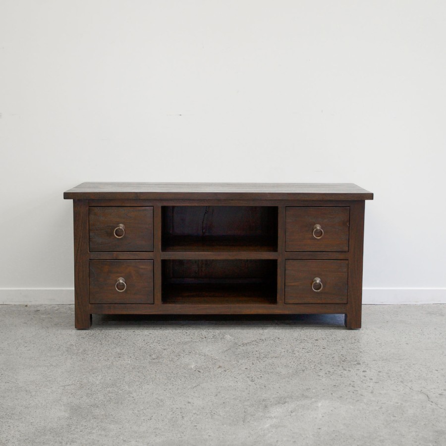 Classic Style Rustic Teak TV Stand