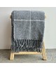 100% NZ Wool Throw - Grey Check
