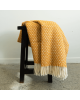 Woola 100% NZ Wool Throw - Mustard Honeycomb