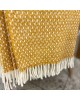 Woola 100% NZ Wool Throw - Mustard Honeycomb