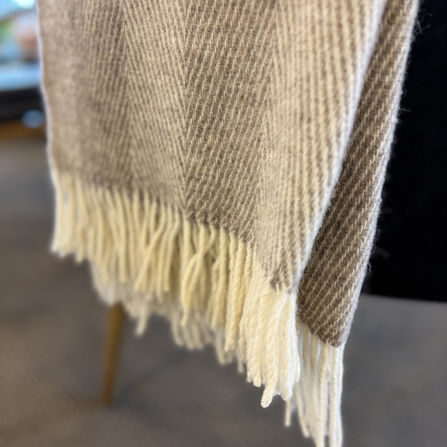 Woola 100% NZ Wool Throw - Natural Stripe