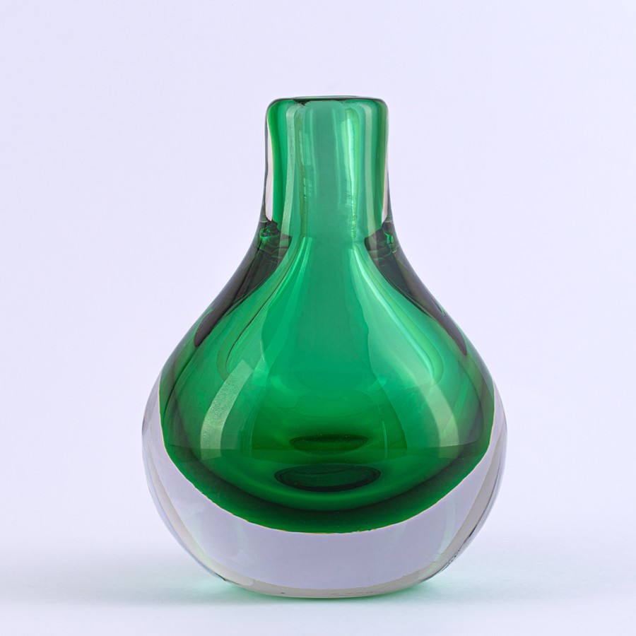 Glass Drop Bud Vase - Green