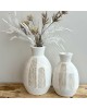 Palm Wooden Vase - White & Natural