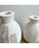 Palm Wooden Vase - White & Natural