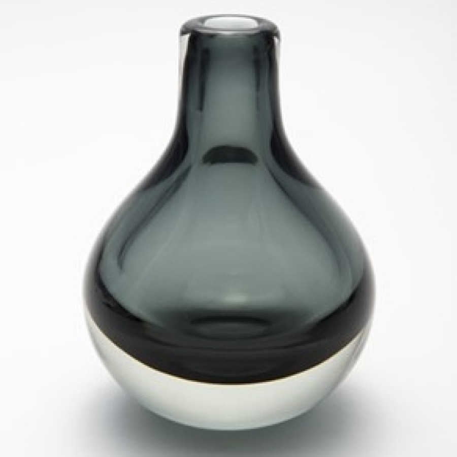 Glass Drop Bud Vase - Charcoal