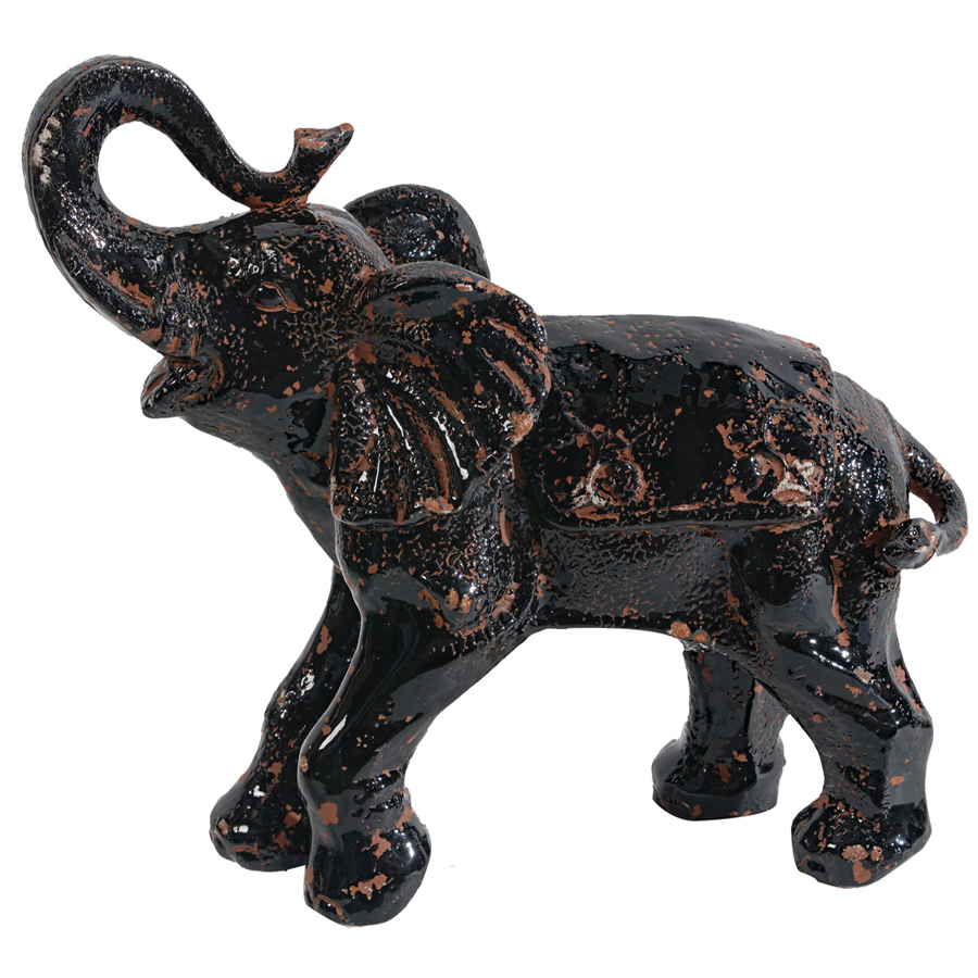 Glazed Ceramic Elephant Figurine